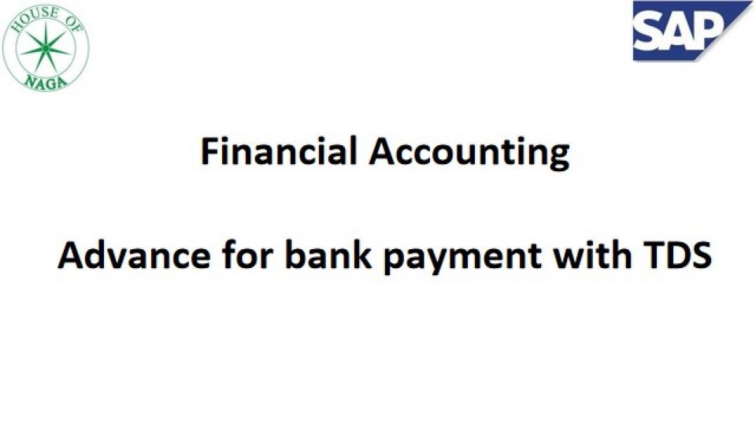 Advance For Bank Payment with TDS