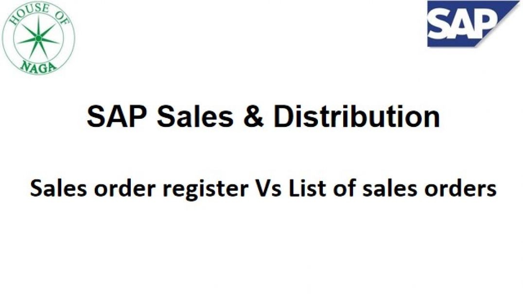 ⁣Sales order register Vs List of Sales orders