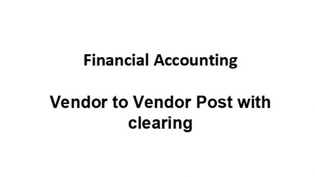 Vendor To Vendor Post with Clearing.