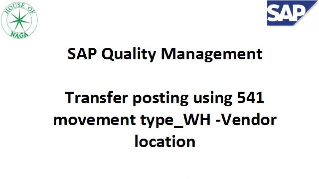 ⁣Transfer posting using 541 movement type_WH -Vendor location