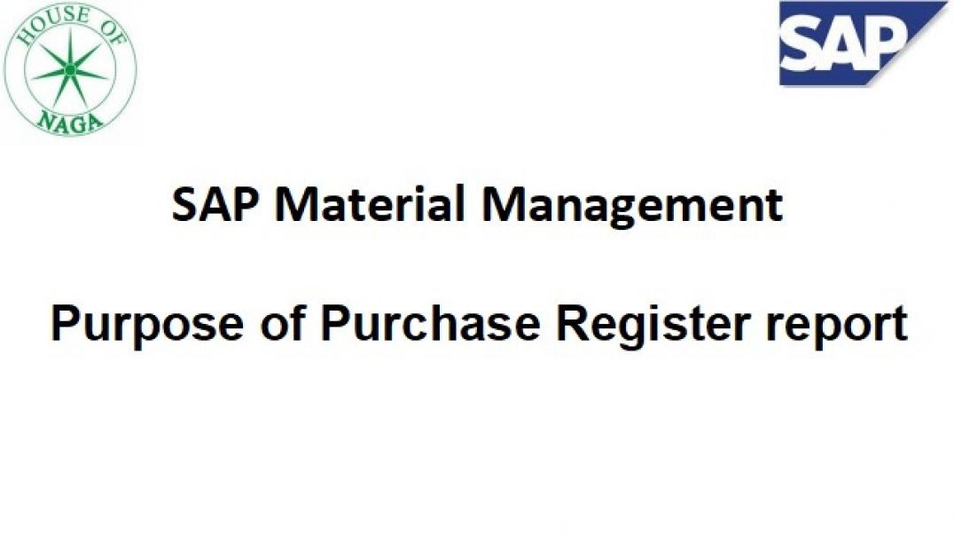 ⁣Purpose of Purchase Register report_ZPUR_REG