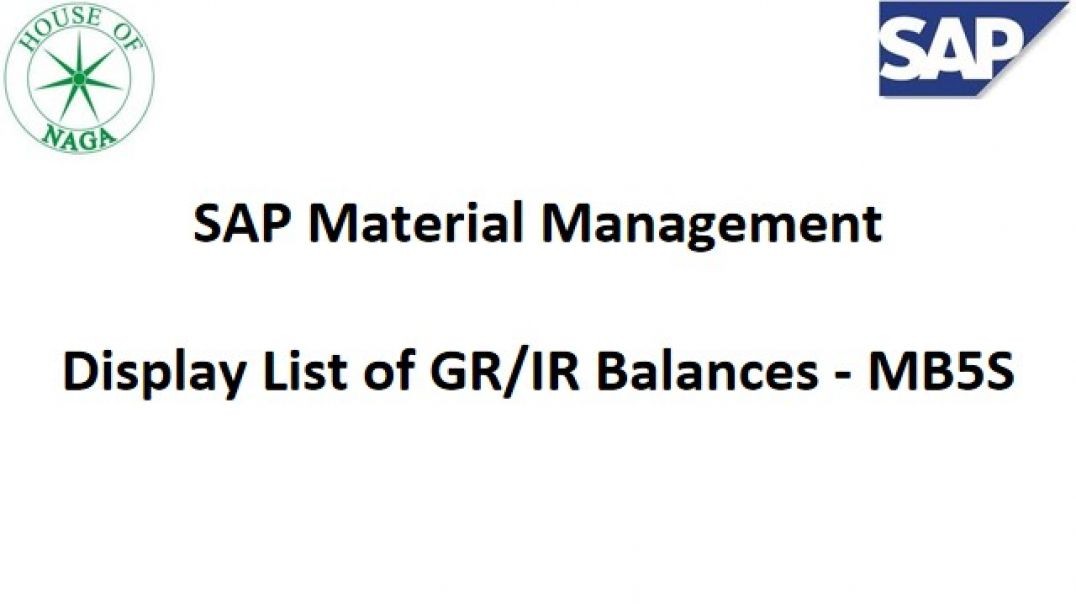 ⁣Display list of GR/IR Balances - MB5S REPORT