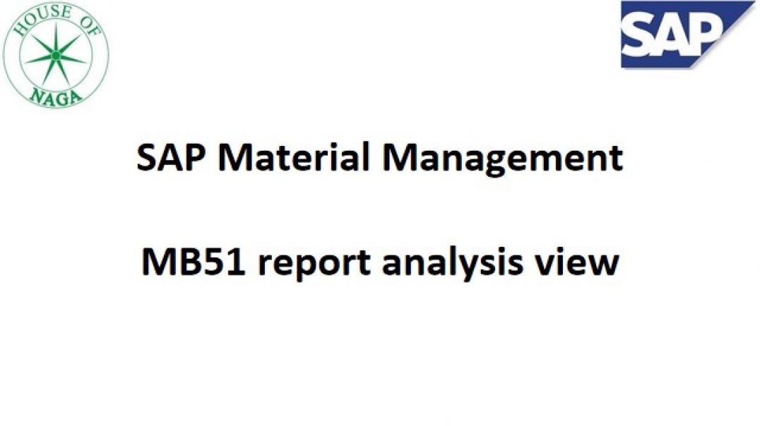 ⁣MB51 Report Analysis