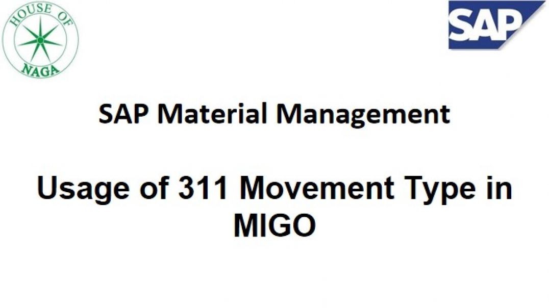 ⁣Usage of 311 Movement Type in MIGO