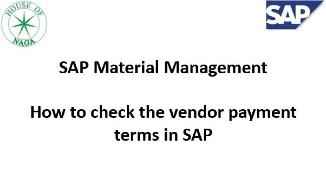 ⁣How to check the vendor payment terms in SAP