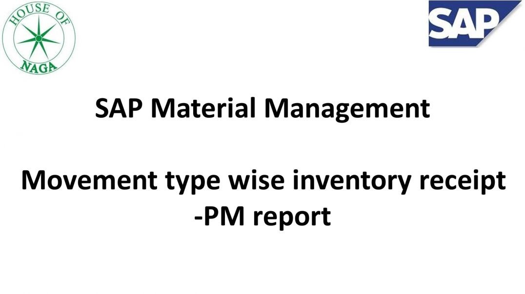 ⁣Movement type wise inventory receipt - PM report