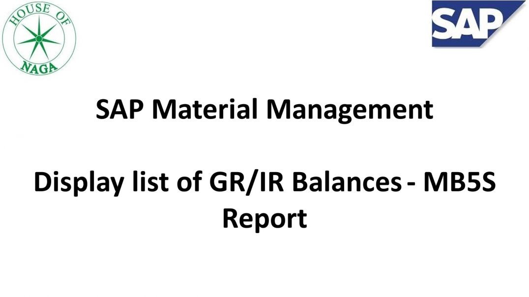 ⁣Display list of GR-IR Balances - MB5S Report