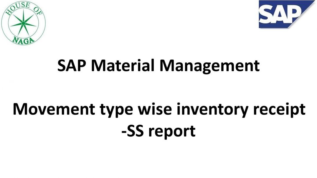 ⁣Movement type wise inventory receipt - SS report