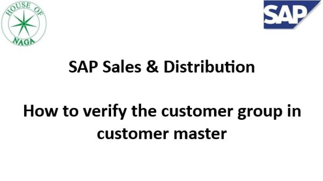 How to verify the customer group in customer master