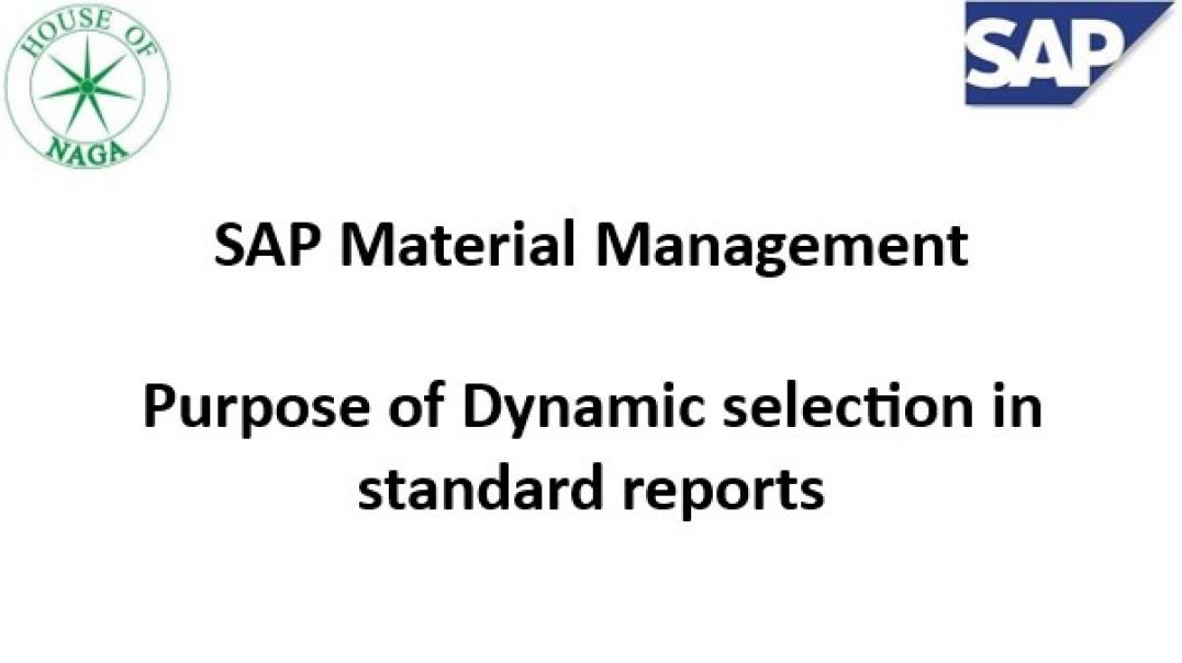 ⁣Purpose of Dynamic selection in standard reports