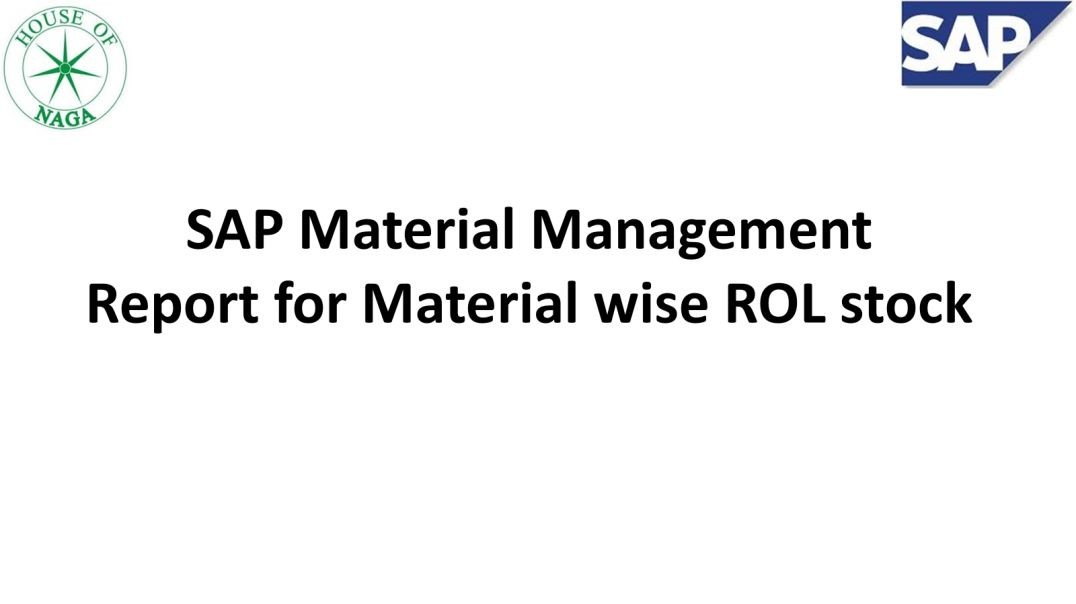 Report for Material wise ROL stock