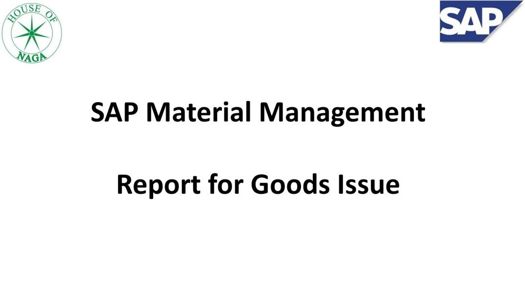 Report for Goods Issue