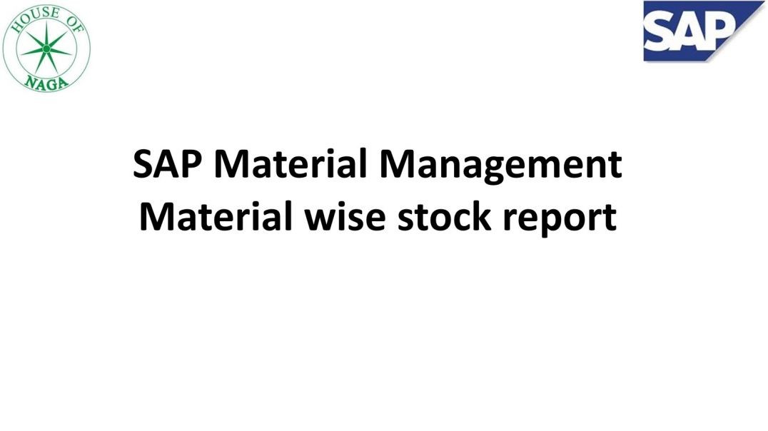 Material wise stock report